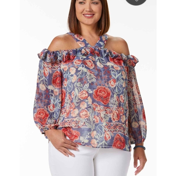 Floral Ruffle Halter Top - Picture 3 of 4